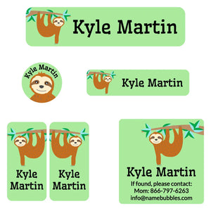 camp labels pack sloth green