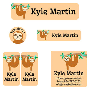 camp labels pack sloth orange