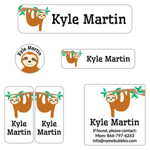 camp labels pack sloth white