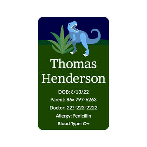 car seat labels dinosaurs dark green