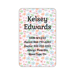 flowers car seat labels