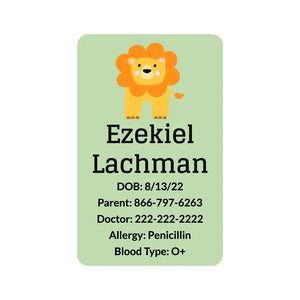 zoo animals aloe mega car seat labels