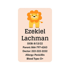 zoo animals cream mega car seat labels