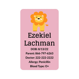 zoo animals muted pink mega car seat labels