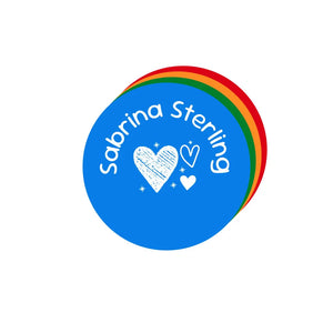 circle iron-on clothing labels doodle hearts elementary