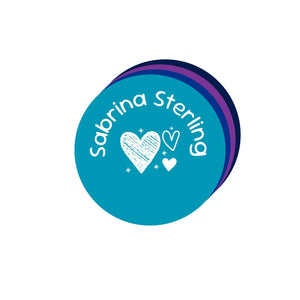 circle iron-on clothing labels doodle hearts night sky