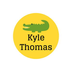 circle name labels alligator yellow