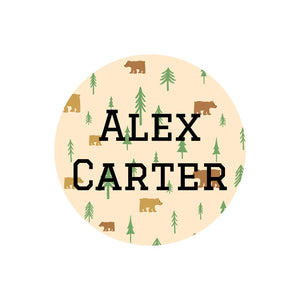 circle name labels for kids in bear cream