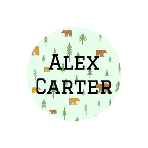 circle name labels for kids in bear light green