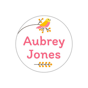 circle name stickers for kids in canary