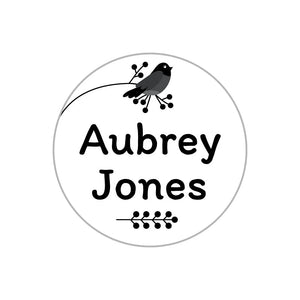 circle name stickers for kids in raven