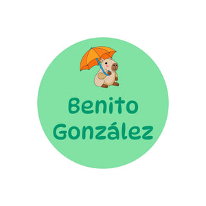 circle name labels in capybara green