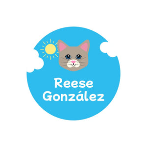 cats blue circle name labels