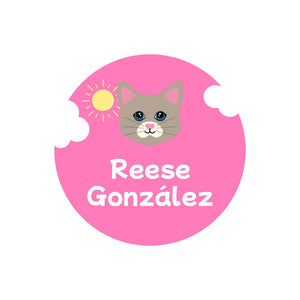 cats pink circle name labels