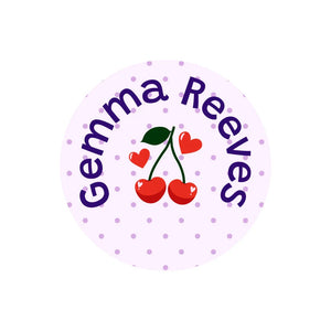 circle name labels cherries purple