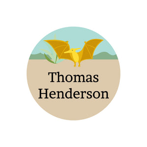 circle name labels dinosaurs tan