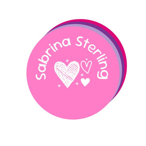circle name labels doodle hearts fairy princess