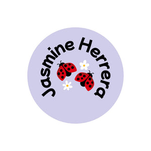 circle name labels ladybug periwinkle