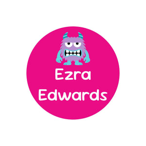 circle name labels monsters pink