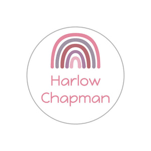 circle name labels neutral rainbow rosy glow