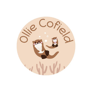 circle name labels otter tan