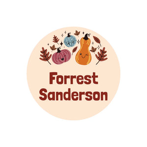 circle name labels bow pumpkin patch