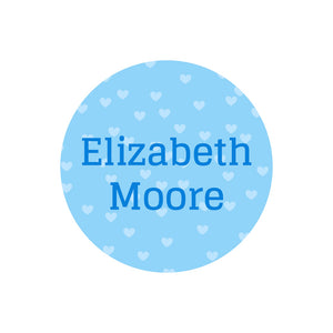 circle name labels sweetheart blue