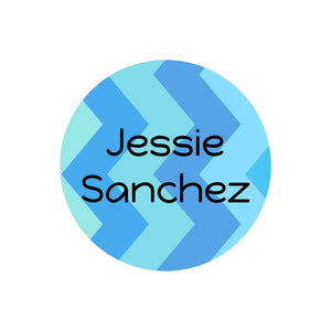 circle dishwasher-safe labels for kids in zig zag blue