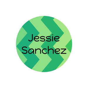 circle dishwasher-safe labels for kids in zig zag green