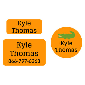 clothing labels pack allligator orange