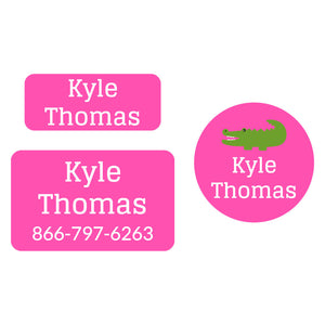 clothing labels pack allligator pink
