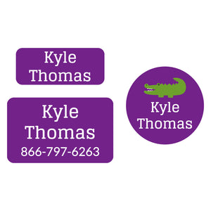 clothing labels pack allligator purple