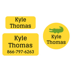 clothing labels pack allligator yellow