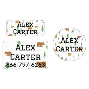 clothing name label bundle for kids in bear light gray
