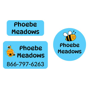 clothing labels pack bee blue