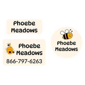 clothing labels pack bee light tan