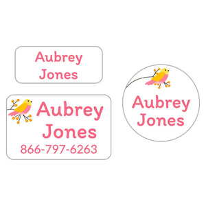 kids' clothing labels bundle in canary