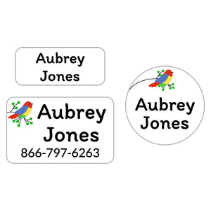 kids' clothing labels bundle in parrot