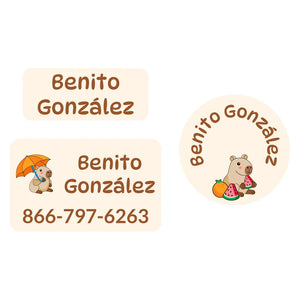 clothing labels pack capybara cream