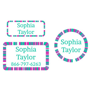 kids laundry-safe clothing labels pack in confetti pacific surf