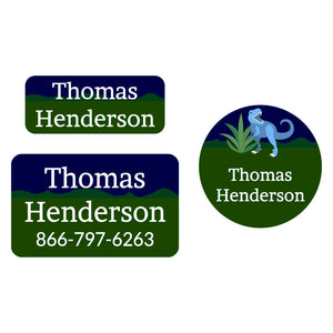 clothing labels pack dinosaurs dark green