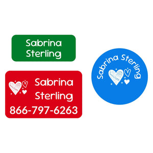 clothing labels pack doodle hearts elementary