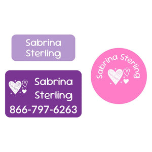 clothing labels pack doodle hearts fairy princess