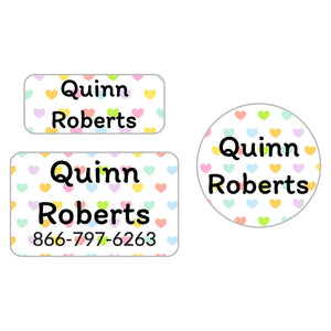 clothing name labels bundle hearts original rainbow