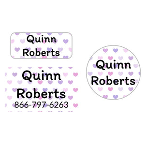 clothing name labels bundle hearts purple