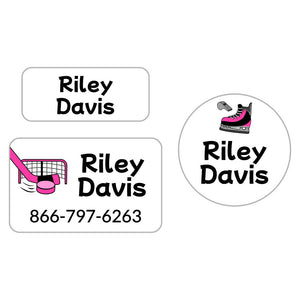 clothing labels pack hockey pink