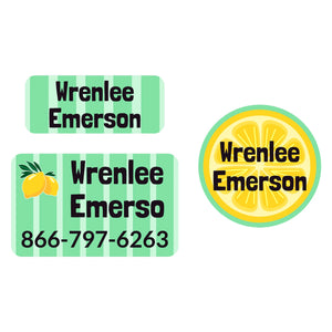 laundry-safe clothing labels pack lemons green