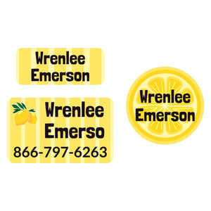 laundry-safe clothing labels pack lemons yellow