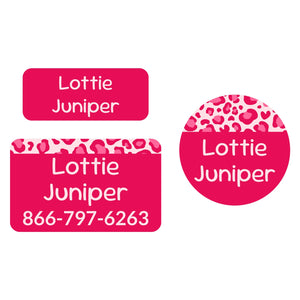 clothing labels pack leopard print pink