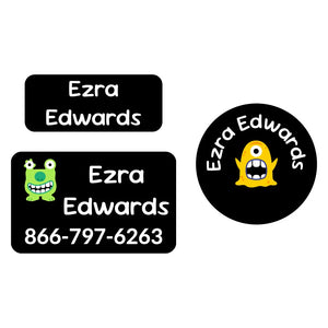 clothing labels pack monsters black